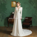 Square Neckline simple wedding dress satin